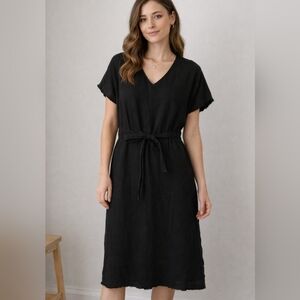 VELVET HEART BLACK LINEN DRESS SIZE SMALL